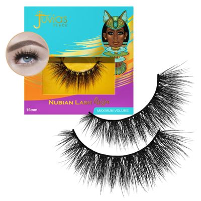 Juvia's Place Nubian Eyelashes Aziza - Eyelash Extension for Day or Night Use, Vegan Mink Lashes, Cruelty-Free Fluffy Lashes, Reusable Adhesive Eyelashes, Matte Black Mink Eyelashes Natural Look