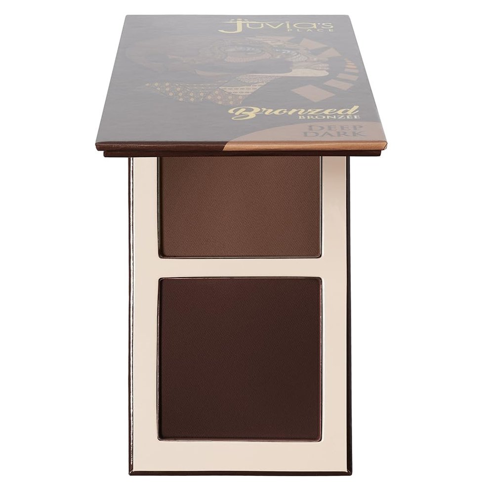 Juvia's Place Bronzed Duo Bronzer Deep Dark - Soft Matte Bronzer, Contour, Pressed, Long-Wearing & Buildable Bronzing Powder - Suitable for Very Dark to Rich Chocolate Skin Tone