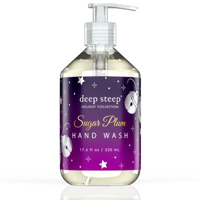 Deep Steep Liquid Hand Wash, Sugar Plum, 17.6 oz  Moisturizing Cleanser with Olive Oil, Aloe Vera, Glycerin & Hyaluronic Acid  Vegan, Clean Beauty, Soft & Nourished Hands