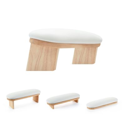 Nail Arm Rest, Professional Adjustable Height Nail Arm Rest Solid Wood with PU Leather Soft High-Density Sponge, Hand Rest for Nails