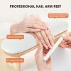 Nail Arm Rest, Professional Adjustable Height Nail Arm Rest Solid Wood with PU Leather Soft High-Density Sponge, Hand Rest for Nails view 3