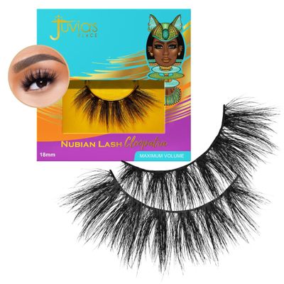 Juvia's Place Nubian Eyelashes Cleopatra - Eyelash Extension for Day or Night Use, Vegan Mink Lashes, Cruelty-Free Fluffy Lashes, Reusable Adhesive Eyelashes, Matte Black Mink Eyelashes Natural Look