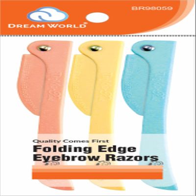 Brittny Dream World Folding Edge Eyebrow Razors 3 colors per pack (3 Packs)