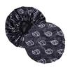 Large Silky Design Anime Bonnet with Elastic Soft Band Adjustable for Women and Men, Comfortable Satin Fabric, BlackcloudB view 1