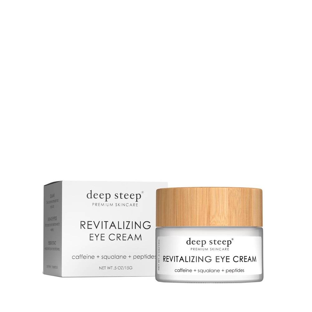 Deep Steep Revitalizing Eye Cream, 0.5 oz  Hydrating Eye Cream with Caffeine, Coconut, Jojoba, Argan Oil, Aloe & Glycerin  Vegan, Clean Beauty Skincare, Soft & Refreshed Eyes
