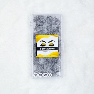 3D Lashes, 1000 Premade Volume Fans. Eyelash Extensions. Handmade! (C Curl - 3D, 12mm)