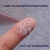 8000Pcs Mini 1.2mm Nail Rhinestones Sand Nail Diamonds Micro Pixie Crystals for Nails+Champagne Gold Nail Rhinestones Gems Stones Jewels Multi Round Shape for Nail Art Crafts with Wax Pen HINABTRU view 3