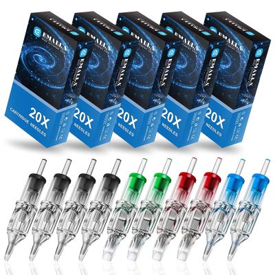 Emalla Tattoo Cartridge Needles - 100Pcs Mixed Size #12 3RL 5RL 7RL 9RL 7RS 9RS 7M1 9M1 7RM 9RM Round Line Shader Single Magnum Tattoo Machine Needle Standard Cartridge Needles for Tattoo Kit