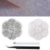 8000Pcs Mini 1.2mm Rhinestones Sand Nail Diamonds Micro Pixie Crystals for Nails+2box Rhinestone Half Pearls Beads for Crafts-Clear Face Gems Makeup Eye Jewels Pearls with Wax Pen Tweezers HINABTRU view 1