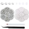 8000Pcs Mini 1.2mm Rhinestones Sand Nail Diamonds Micro Pixie Crystals for Nails+2box Rhinestone Half Pearls Beads for Crafts-Clear Face Gems Makeup Eye Jewels Pearls with Wax Pen Tweezers HINABTRU view 4