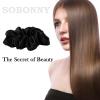 SOBONNY 100% Mulberry Silk Hair Ties, No-Damage Frizz Prevention for Sleep and Night, Hair Accessories for Women (Black) view 2