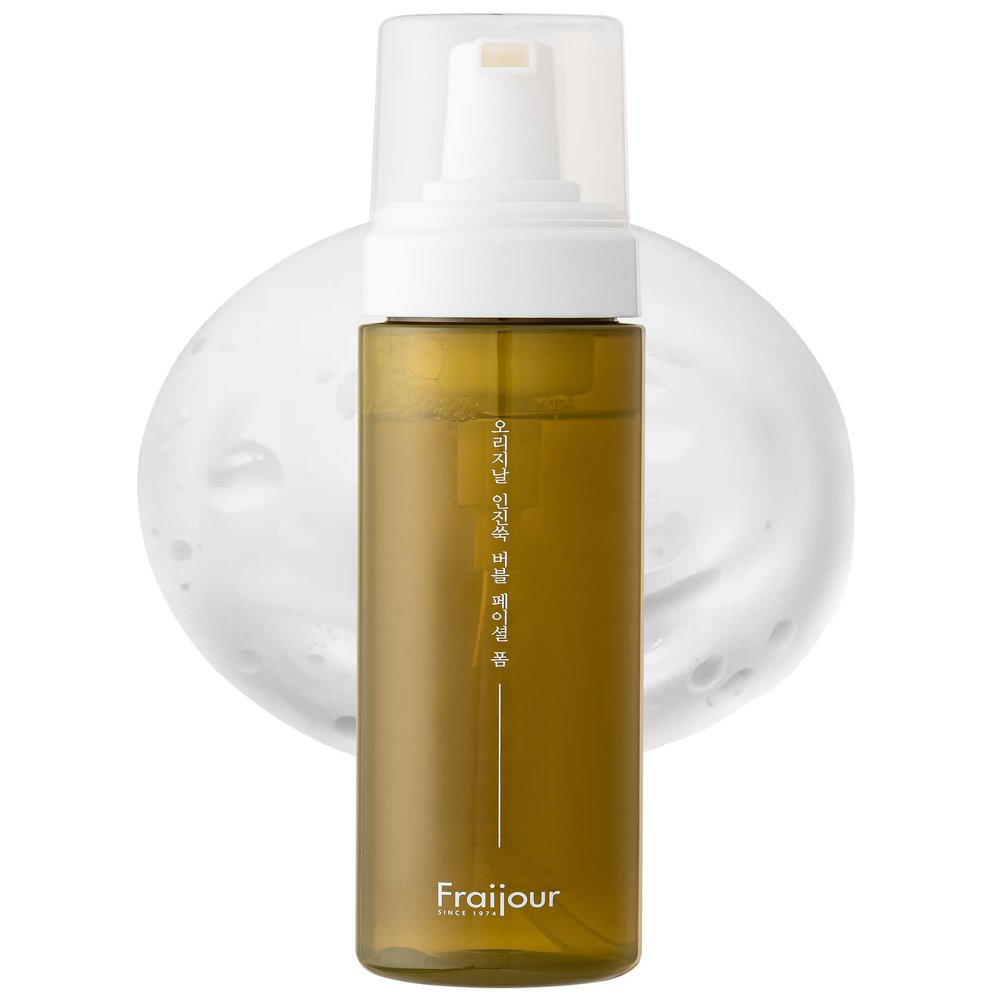 Fraijour Artemisia Bubble Facial Foam Korean Instant Foaming Face Cleanser for Dry & Sensitive Skin, Hydrating & Gentle Daily Wash, pH Balanced with Plant Extracts, Touchless Dispensing, 7.05 oz.