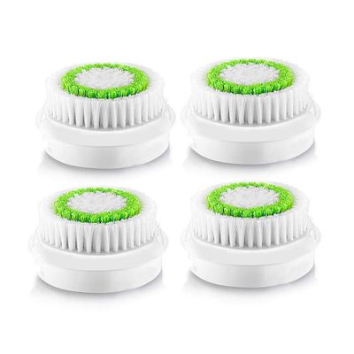 4 Pack Replacement Cleansing Brush Heads, CONVELIFE Facial Cleansing Brush Head, for Acne Prone, Clogged and Enlarged Pores Skins (Green)