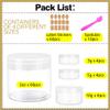 2 oz Plastic Containers with Lids 60pcs Plastic Jars with Clear Lids + 3/5/10 Gram 12pcs Sample Containers Travel Jar Great for Lip Scrub, Body Butters, Cream, Lotion, Labels & Spatulas (72 Pack) view 4
