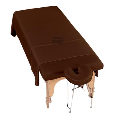 Cottingon 3 Piece Massage Table Sheet Set, 100% Brushed Premium Microfiber Ultra Light, Wrinkle free, Facial Bed Cover Fits 36" x 77" upto 7"Deep Massage Beds, Chocolate