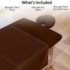 Cottingon 3 Piece Massage Table Sheet Set, 100% Brushed Premium Microfiber Ultra Light, Wrinkle free, Facial Bed Cover Fits 36" x 77" upto 7"Deep Massage Beds, Chocolate view 3