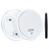 MIYADIVA 25X Magnifying Mirror Suction Cup for Easy Mounting, Use for Makeup Mirror, Travel Stick on Shower Mirror for Plucking Eyebrows 6 Inch view 1