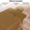 Cottingon 3 Piece Massage Table Sheet Set, 100% Brushed Premium Microfiber Ultra Light, Wrinkle free, Facial Bed Cover Fits 36" x 77" upto 7"Deep Massage Beds, Taupe view 3