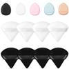 8 facial soft triangle puffs, 5 makeup mini puffs, wet and dry makeup tools, used for powder, mineral powder, body powder, foundation make-up, washable powder puffs view 1