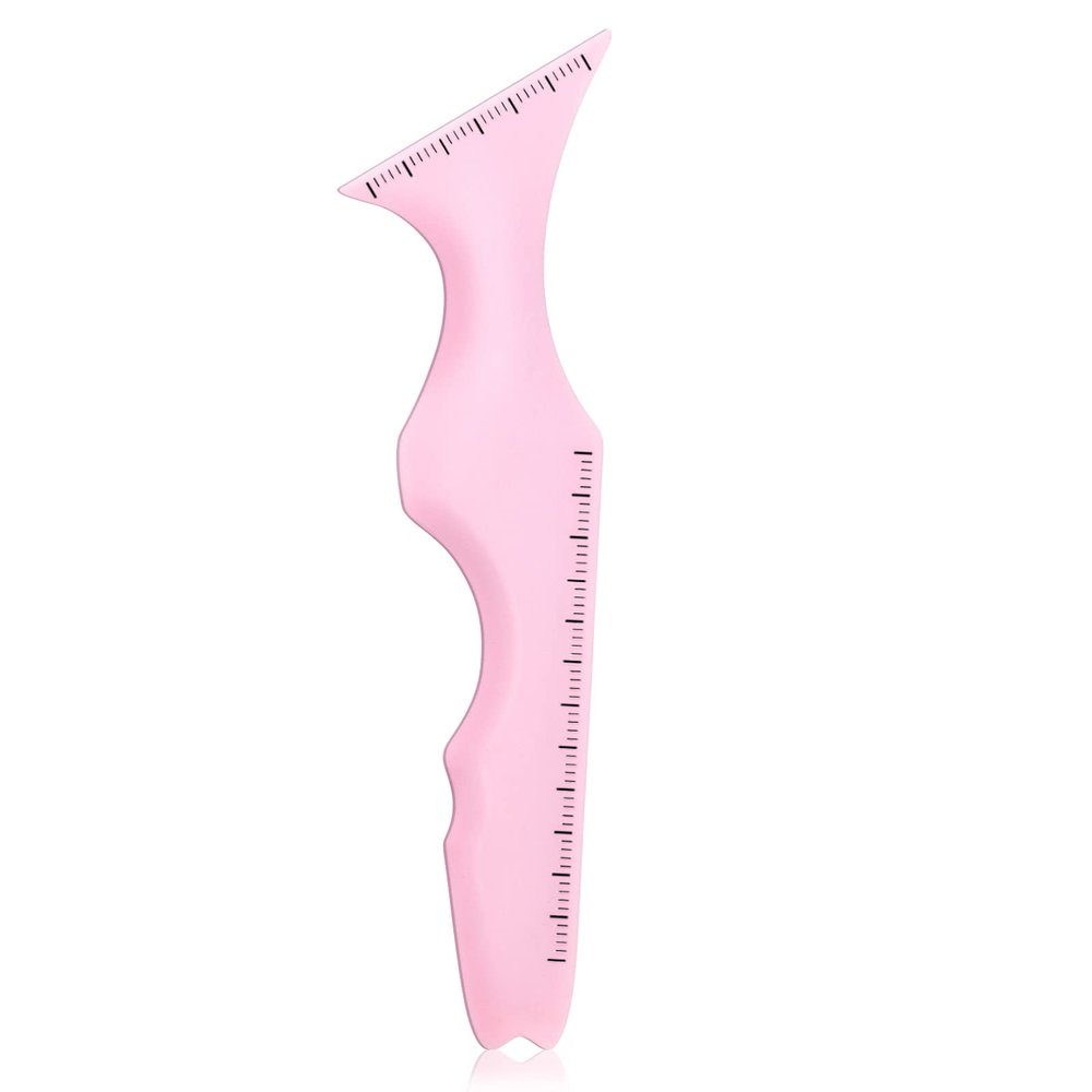 5 in1 Eyeliner Stencils Silicone Multi-Purpose Eye Makeup Tool for Winged Eyeliner, Defined Eyebrow, Eyelash, Face Contour and Lip Line Lazy Quick Makeup Tool-Pink