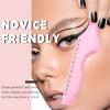 5 in1 Eyeliner Stencils Silicone Multi-Purpose Eye Makeup Tool for Winged Eyeliner, Defined Eyebrow, Eyelash, Face Contour and Lip Line Lazy Quick Makeup Tool-Pink view 2