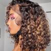 180% Density Short Bob Wig 1B4T27 Highlight Ombre Curly Wigs HD Invisible Lace Front Wig Pre Plucked Brazilian Bob Wigs For Black Women Glueless Deep Wave Human Hair Wig 10Inch view 2