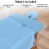 Cottingon 3 Piece Massage Table Sheet Set, 100% Brushed Premium Microfiber Ultra Light, Wrinkle free, Facial Bed Cover Fits 36" x 77" upto 7"Deep Massage Beds, Light Blue view 3