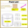 2 oz Plastic Containers with Lids 60pcs Plastic Jars with White Lids + 3/5/10 Gram 12pcs Sample Containers Travel Jar Great for Lip Scrub, Body Butters, Cream, Lotion (72 Pack) view 4