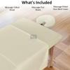 Cottingon 3 Piece Massage Table Sheet Set, 100% Brushed Premium Microfiber Ultra Light, Wrinkle free, Facial Bed Cover Fits 36" x 77" upto 7"Deep Massage Beds, Ivory view 3