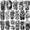 77 Sheets Temporary Tattoo for Men and Women, 17 Sheets Half Arm Chest Shoulder Fake Tattoos, 60 sheets Tiny Black for Adults, Waterproof Realistic Tattoos Long-Lasting view 1