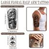77 Sheets Temporary Tattoo for Men and Women, 17 Sheets Half Arm Chest Shoulder Fake Tattoos, 60 sheets Tiny Black for Adults, Waterproof Realistic Tattoos Long-Lasting view 3
