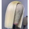10 Inches Blonde Bob Lace Front Wigs for Women 4x4 Closure Human Hair Wigs 613 Bob Wigs with Natural Hairline Glueless Thick HD Transparent Lace Frontal Wigs Pre Plucked with Bleached Knots 150 Denisty view 4