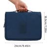 Toiletry Bags, Hanging Toiletry Bag Cosmetic Bag Foldable Makeup Bag with Hook and Tote Navy Blue 24x18.5x9.5cm for Travel view 2