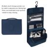 Toiletry Bags, Hanging Toiletry Bag Cosmetic Bag Foldable Makeup Bag with Hook and Tote Navy Blue 24x18.5x9.5cm for Travel view 3