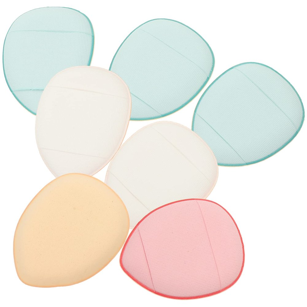 minkissy 7pcs Mini Makeup Puff Reusable Finger Puff for Blending Powder Breathable Skin-friendly for Wet Dry Use Skin Types Random Colors