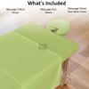 Cottingon 3 Piece Massage Table Sheet Set, 100% Brushed Premium Microfiber Ultra Light, Wrinkle free, Facial Bed Cover Fits 36" x 77" upto 7"Deep Massage Beds, Sage view 3