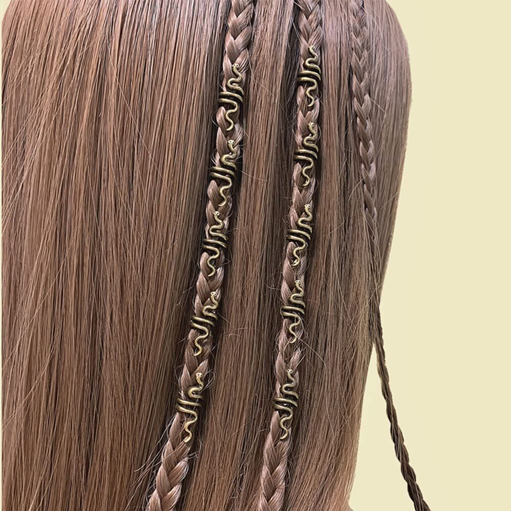 Chamvino 10PCS Dreadlocks braid hair loops Retro spinning spiral hairpin Dreadlocks Beads Braiding Hair Decorations Hair Jewelry for Women