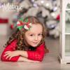 Hair Bow Layered Christmas Bow with Silicone Charm - White Candy Cane view 3