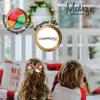 Hair Bow Layered Christmas Bow with Silicone Charm - White Candy Cane view 4