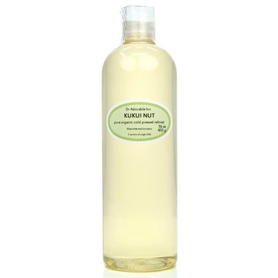 Dr Adorable - 16 oz - Kukui Nut Oil - 100% Pure Natural Organic Cold Pressed