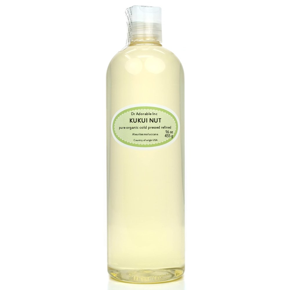 Dr Adorable - 16 oz - Kukui Nut Oil - 100% Pure Natural Organic Cold Pressed