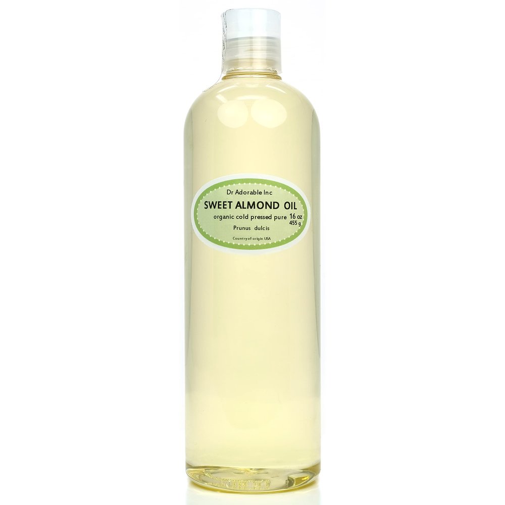 Dr Adorable - 16 oz - Sweet Almond Oil - 100% Pure Natural Organic Cold Pressed