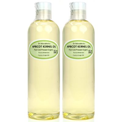 Dr Adorable - 24 Oz - Apricot Kernel Oil - 100% Pure Natural Organic Cold Pressed (2 of 12 Oz Bottles)