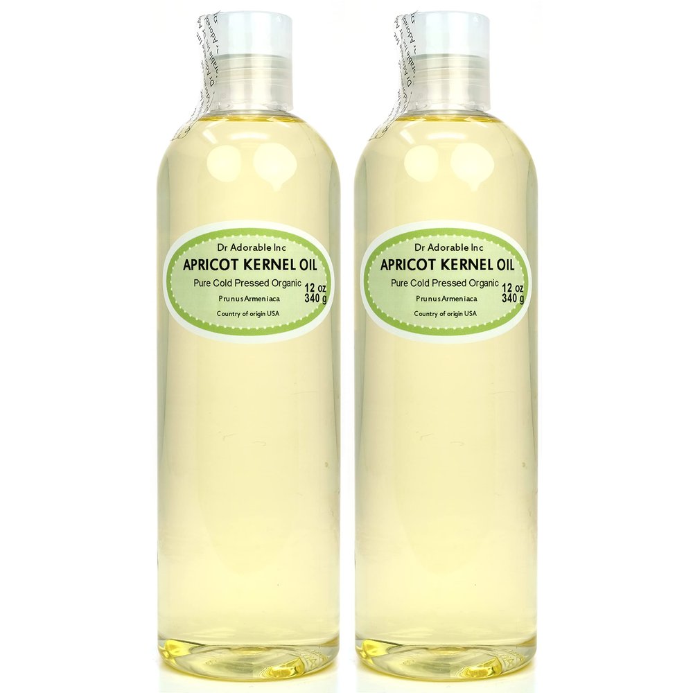 Dr Adorable - 24 Oz - Apricot Kernel Oil - 100% Pure Natural Organic Cold Pressed (2 of 12 Oz Bottles)