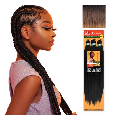 Sensationnel X-pression prestretched braiding hair - 3x braid 58 inch all kanekalon flame retardant synthetic braid for box braids and twists (1 pack, 3T2/30/27)