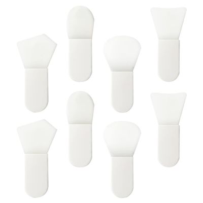 Beaupretty 8pcs Adorable Short Handle Facial Mask Brush Face Mask Skincare Tool Silicone Brush Facial Cleansing Accessory Easy to Clean