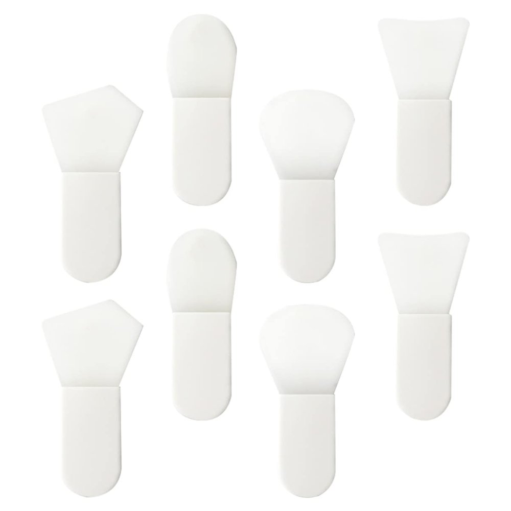 Beaupretty 8pcs Adorable Short Handle Facial Mask Brush Face Mask Skincare Tool Silicone Brush Facial Cleansing Accessory Easy to Clean