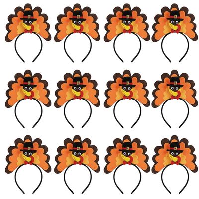 PMU Thanksgiving Tom Turkey Headband for Thanksgiving Party Costume Accessories for Adults (12/Pkg) Pkg/1