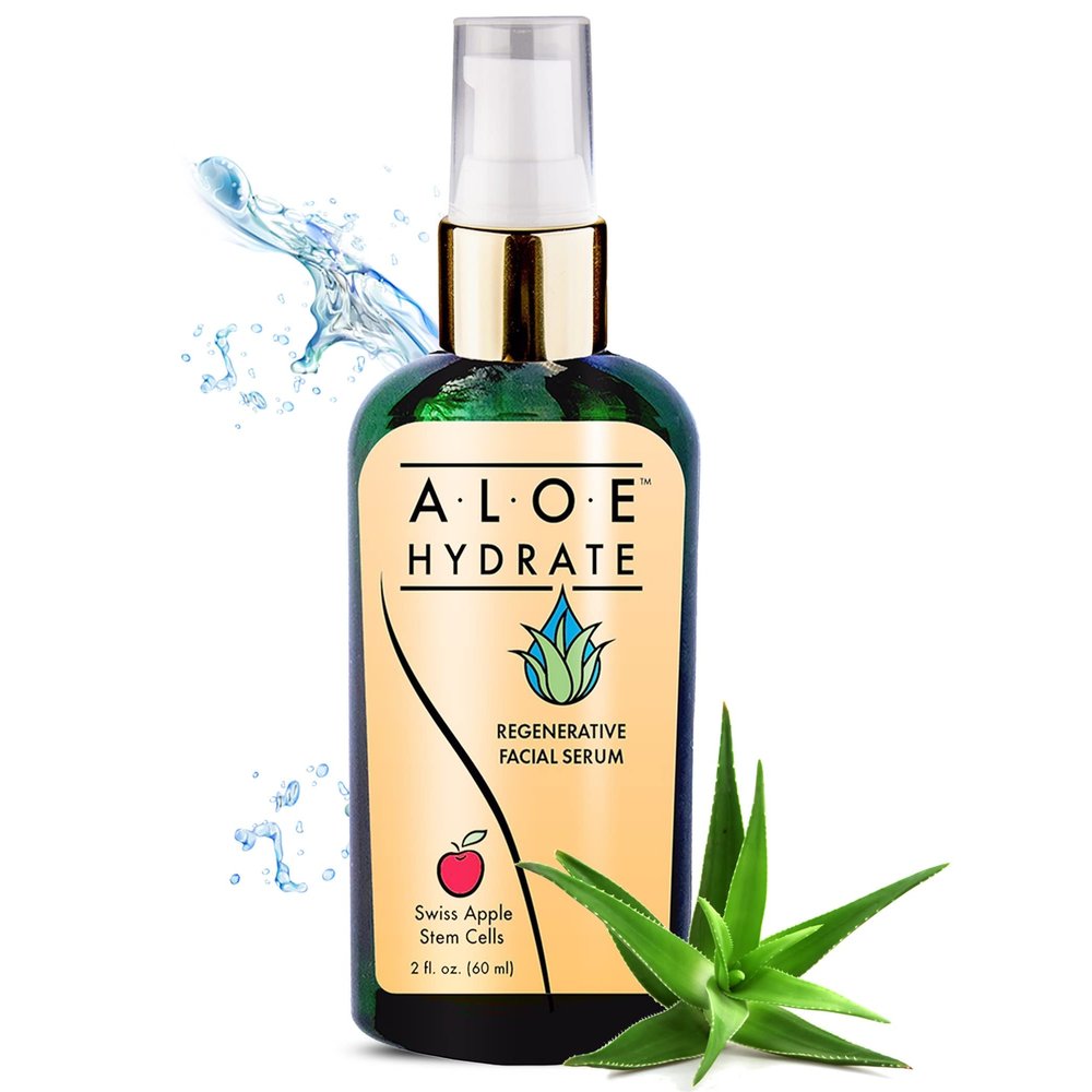AloeHydrate Swiss Apple Stem Cell Serum - Revitalize Cell Growth, Plumb Skin, Reduce Fine Lines & Wrinkles. Plant Based anti-Aging Face Serum... Growth Factors, Hyaluronic Acid, Ceramide, Aloe vera