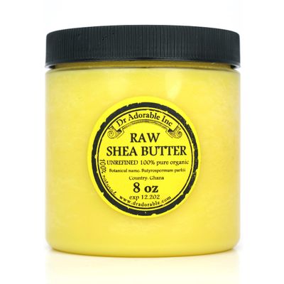 Dr Adorable - 8 oz - Shea Butter Unrefined - Pure Natural Premium Organic Cold Pressed